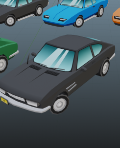 [精品卡通动漫汽车模型]68辆卡通汽车3D底模模型-共用一张贴图