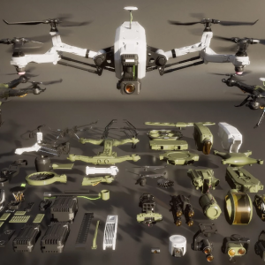 航拍无人机3D模型-Kitbash3d – Veh Drones